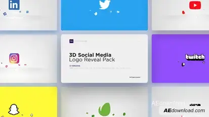 3D Social Media Logo Reveal Pack Logo Stings template preview