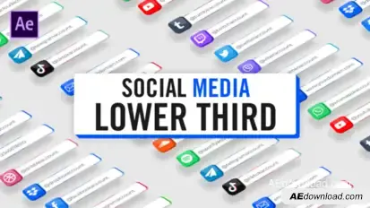 3D Social Media Lower Thirds broadcast-packages template preview