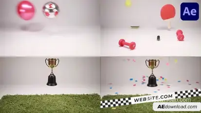 3D Sport Attributes Scene for After Effects Openers template preview
