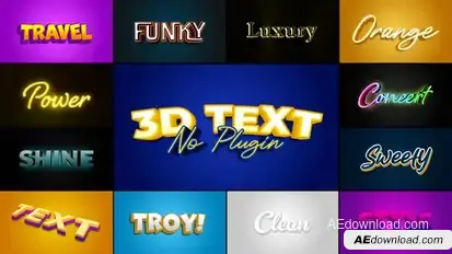 3D Text Effects Titles template preview