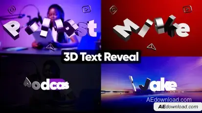 3D Text Logo Reveal Logo Stings template preview
