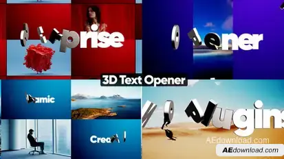 3D Text Promo Opener Video Displays template preview