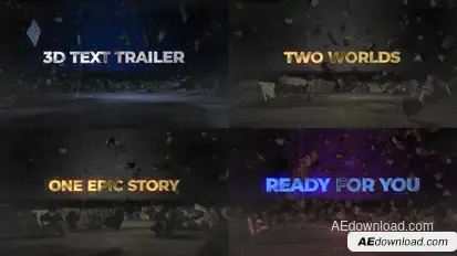 3D Texts Trailer With Explosion Shatter Titles template preview