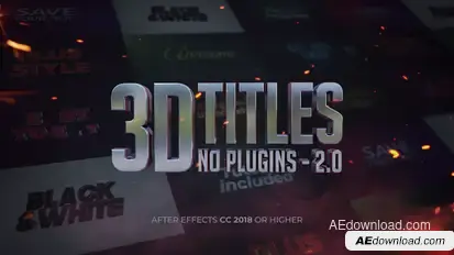 3D Titles - No Plugins 2.0 Titles template preview