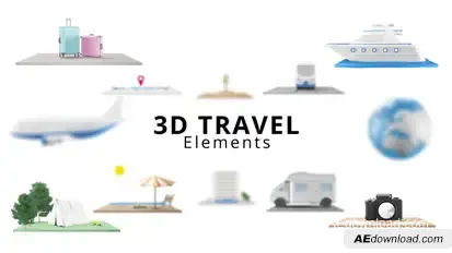 3D Travel Elements Elements template preview