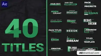 40 Titles Pack 4k Titles template preview