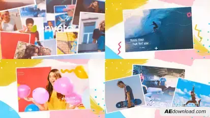 4K Color Travel Photo Frames Slideshow 2 Video Displays template preview