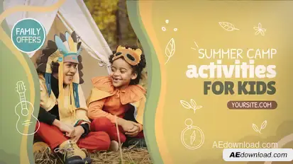 4K Kids And Teens Adventure And Hike Summer Camp Opener Openers template preview