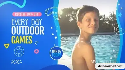 4K Kids And Teens Swimming Summer Camp Opener Openers template preview