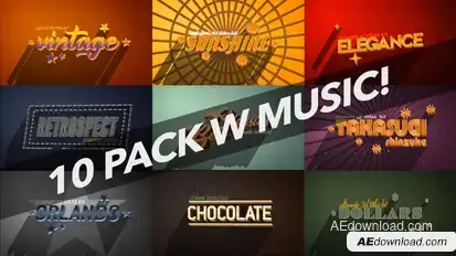 4K Vintage Retro 10 Logo Text Intro Pack Logo Stings template preview
