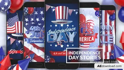4th Of July Instagram Stories Titles template preview