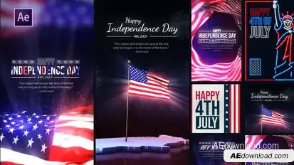 4th Of July Instagram Stories Pack Elements template preview