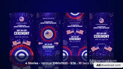 4th of July USA Independence Day Celebration Stories Openers template preview