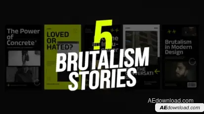 5 Brutalism Stories Product Promo template preview