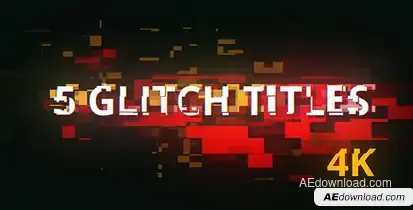 5 Glitch Cyberpunk Titles Titles template preview