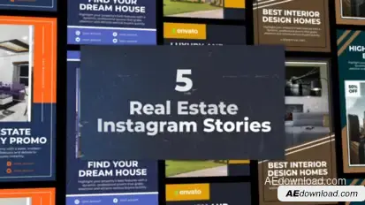 5 Real Estate Instagram Pack Product Promo template preview