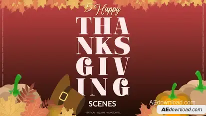 5 Thanksgiving Posts and Stories Elements template preview
