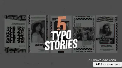 5 Typo Stories Product Promo template preview