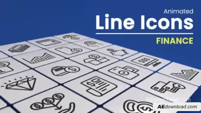 50 Animated Finance Line Icons Infographics template preview