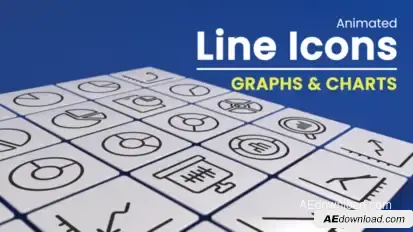 50 Animated Graphs and Charts Line Icons Infographics template preview