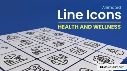 50 Animated Health and Wellness Line Icons Infographics template preview
