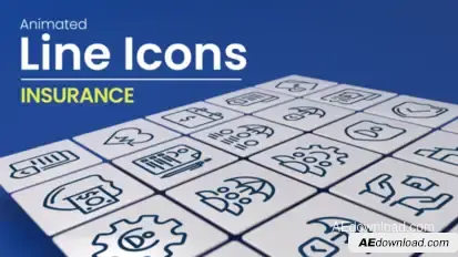 50 Animated Insurance Line Icons Infographics template preview