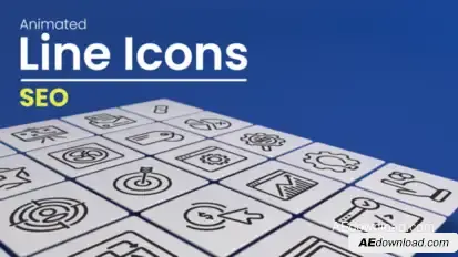 50 Animated SEO Line Icons Infographics template preview