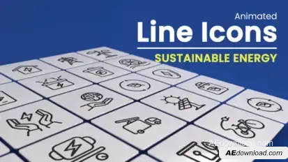50 Animated Sustainable Energy Line Icons Infographics template preview