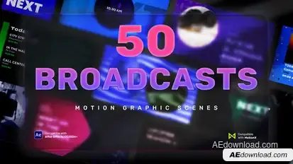 50 Broadcast Scenes | After Effects broadcast-packages template preview