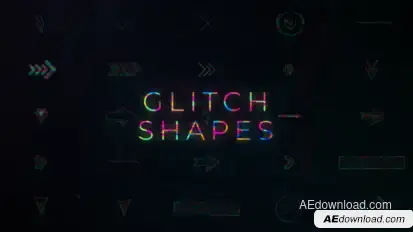 50 Glitch Shapes Elements template preview
