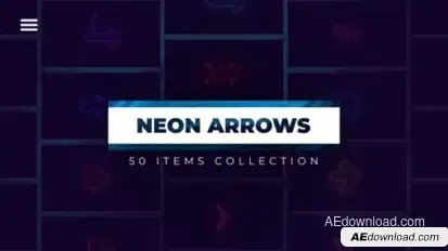 50 Neon Arrows Elements template preview
