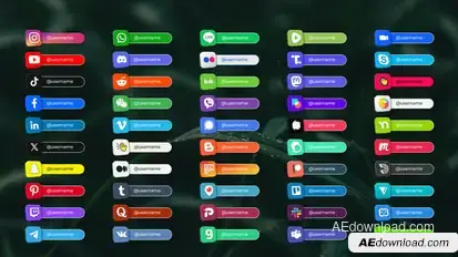 50+ Social Media Lower Thirds Template for After Effects Elements template preview