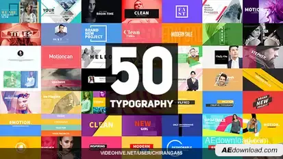 50 Typography Titles template preview