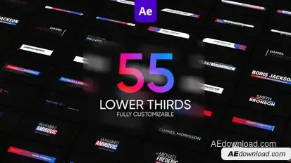 55 Lower Thirds | After Effects Elements template preview