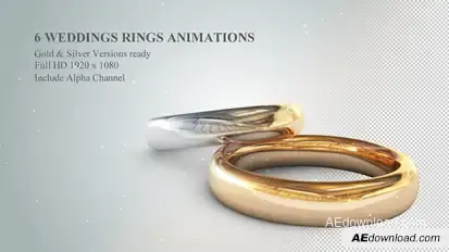 6 3D Wedding Rings Animations Openers template preview
