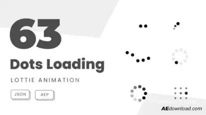 63 Dots Loading Animation Icons. Set Bundle of Dots Loaded Animated Elements template preview