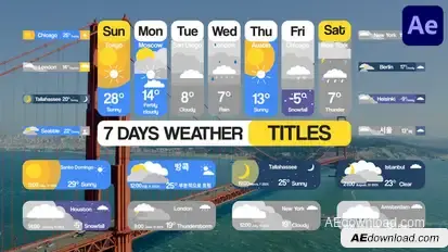 7 Days Weather Titles for After Effects Titles template preview