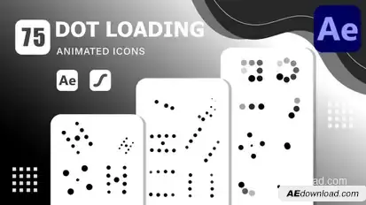 75 Dot Loading Animated Icons | After Effects Template & Lottie Animation Elements template preview