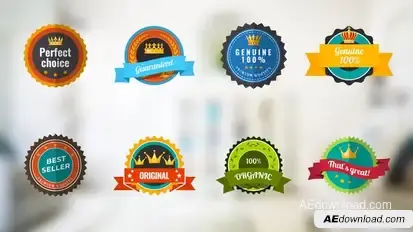8 Badges Titles template preview