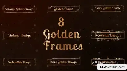 8 Golden Art Nouveau  Frames Openers template preview