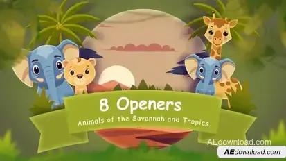 8 Opener with Animals of the Savannah and Tropics Openers template preview