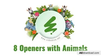8 Opener with Cartoon Animals Openers template preview