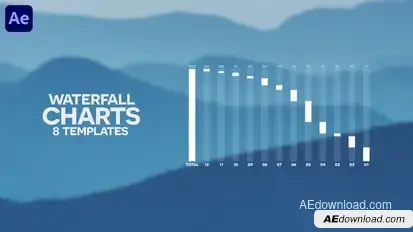 8 Waterfall Charts | Infographics Pack Infographics template preview
