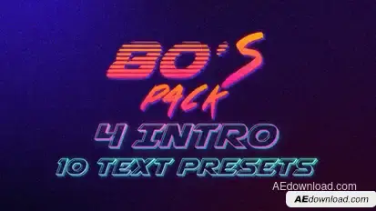 80's Logo Intro & Text Presets Pack Logo Stings template preview