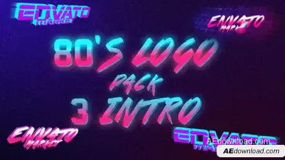 80's Logo Intro Pack 3 in 1 Logo Stings template preview