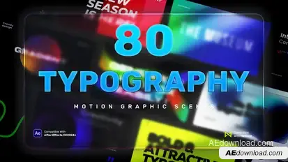 80 Typography Scenes | After Effects Openers template preview