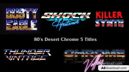 80s Desert Chrome 5 Titles Titles template preview