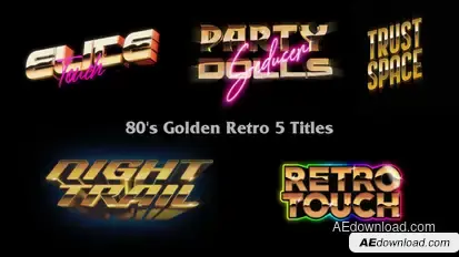 80s Golden Retro 5 Titles Titles template preview
