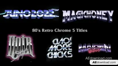 80s Retro Chrome 5 Titles Titles template preview