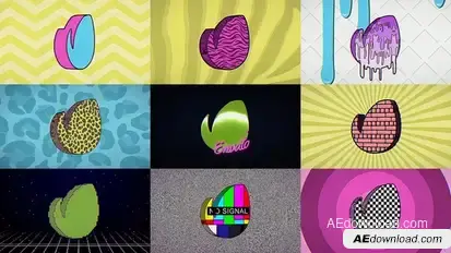 80s Retro TV Logo Logo Stings template preview